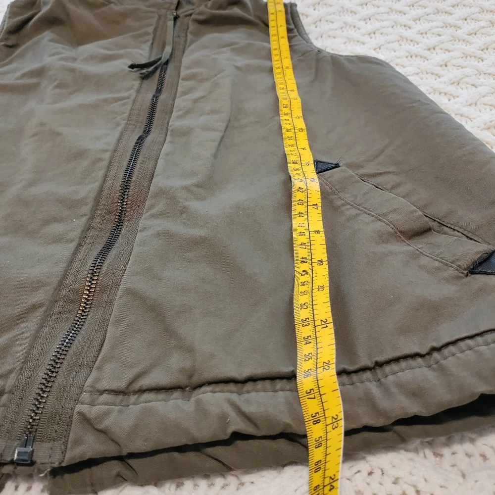 Thread & Supply Women's Full Zip Sherpa Lined Collared Vest Olive Green Size L - Picture 8 of 14